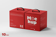 Cardboard Box Mockup with Handle, a Packaging Mockup by RamStudio2 (Thumbnail 1 of 19)