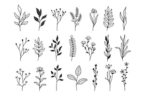 Tiny Plants And Flowers Clipart