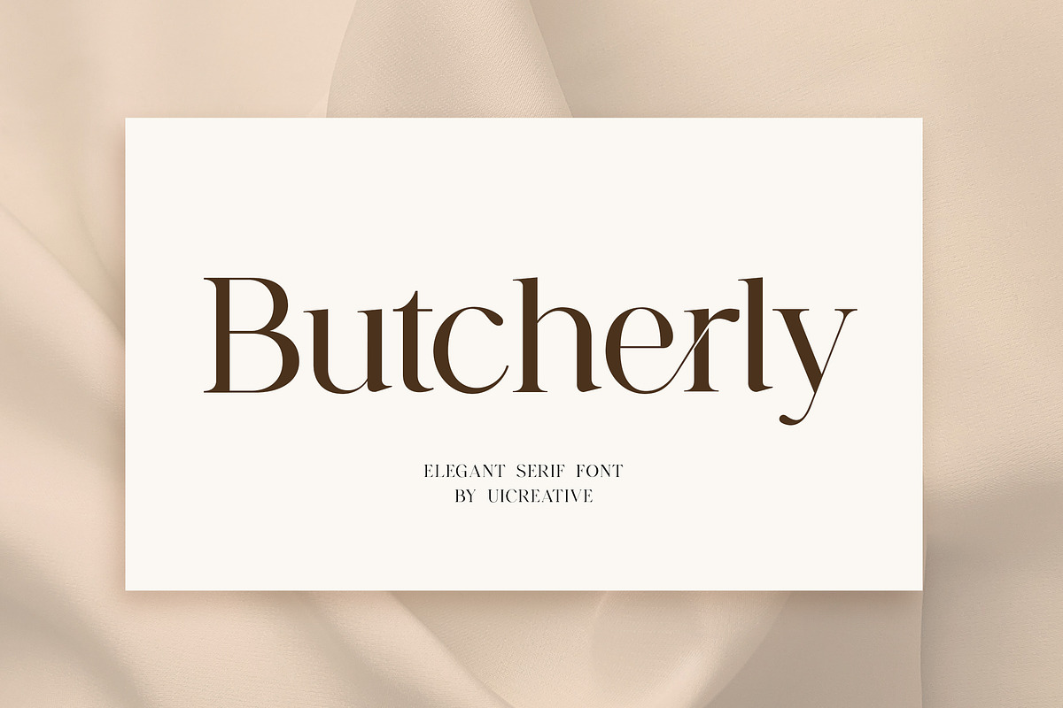Butcherly Elegant Serif Font, a Serif Font by UICreative (Photo 1 of 13)