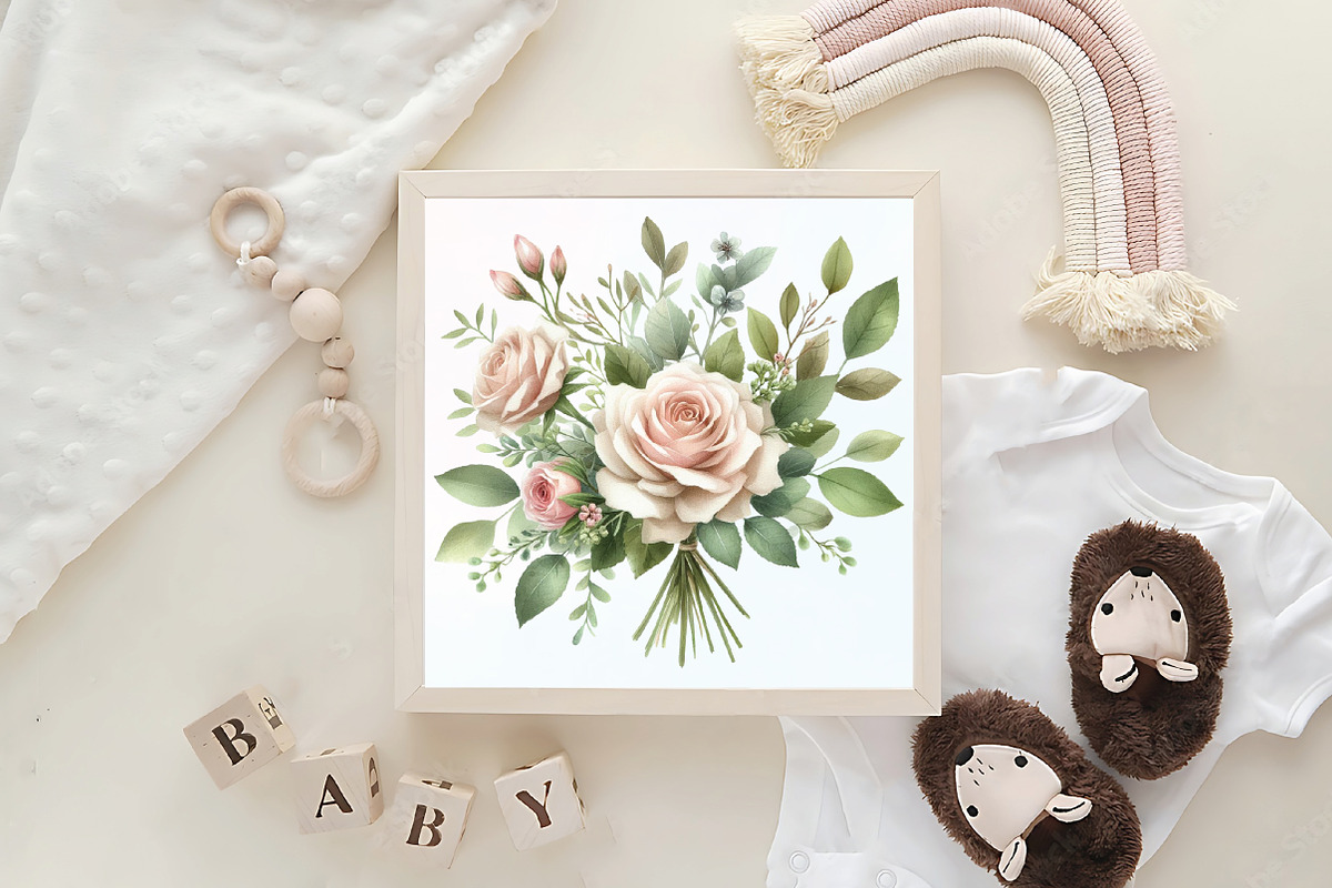 Watercolor Flower Bouquets Clipart, an Illustration by CraftArtStudio (Photo 6 of 6)