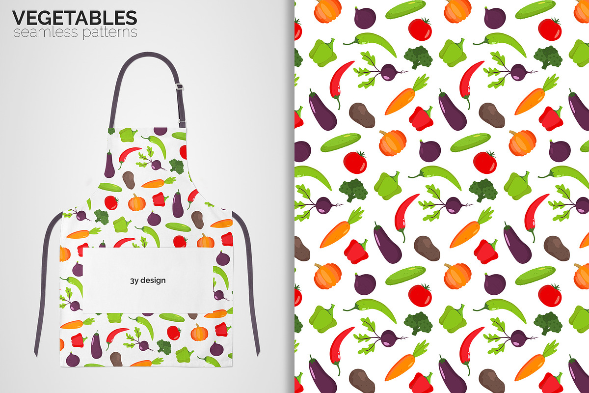 Vegetables Seamless Patterns, a Pattern Graphic by 3Y_Design (Photo 4 of 6)