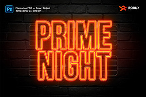 Realistic Neon Sign Text Effect, a Layer Style Add-On by Bornx Design