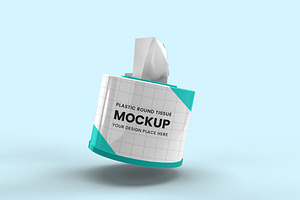 Plastic Round Tissue Box Mockup