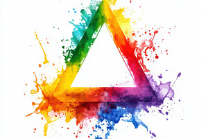 Colorful Triangle Watercolor Splash, an Abstract Photo by Pixeness Studio