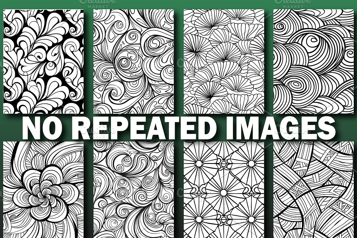 100 Mindful Pattern Coloring Pages, a Decorative Illustration by Design Station (Photo 3 of 4)