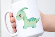 Cute Dinosaurs V2 watercolor clipart, an Illustration by AkiraVilla (Thumbnail 8 of 10)