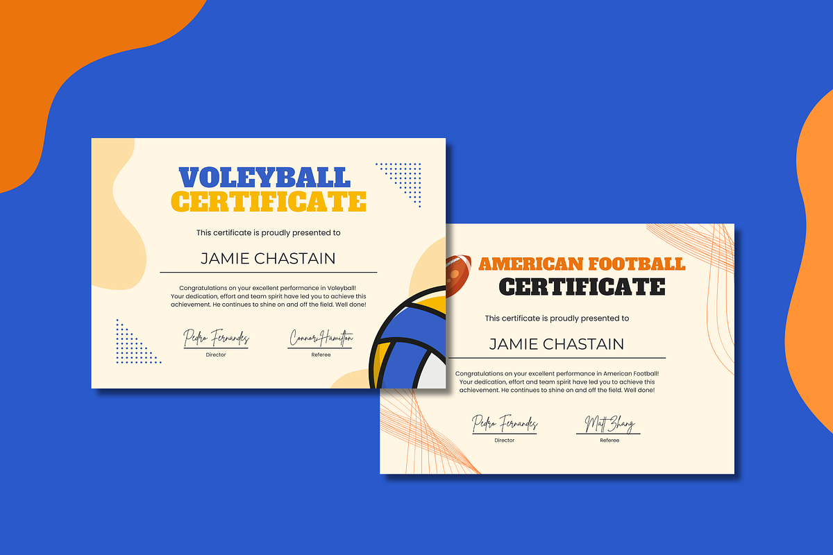 5 Sports Certificates Templates, a Templates & Theme by TemplateCastleStore (Photo 5 of 9)