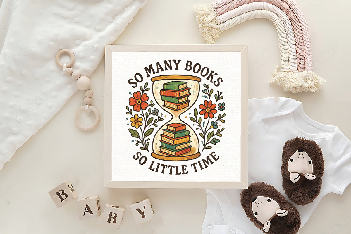 So Many Books So Little Time PNG, an Illustration by CraftArtStudio (Photo 4 of 4)