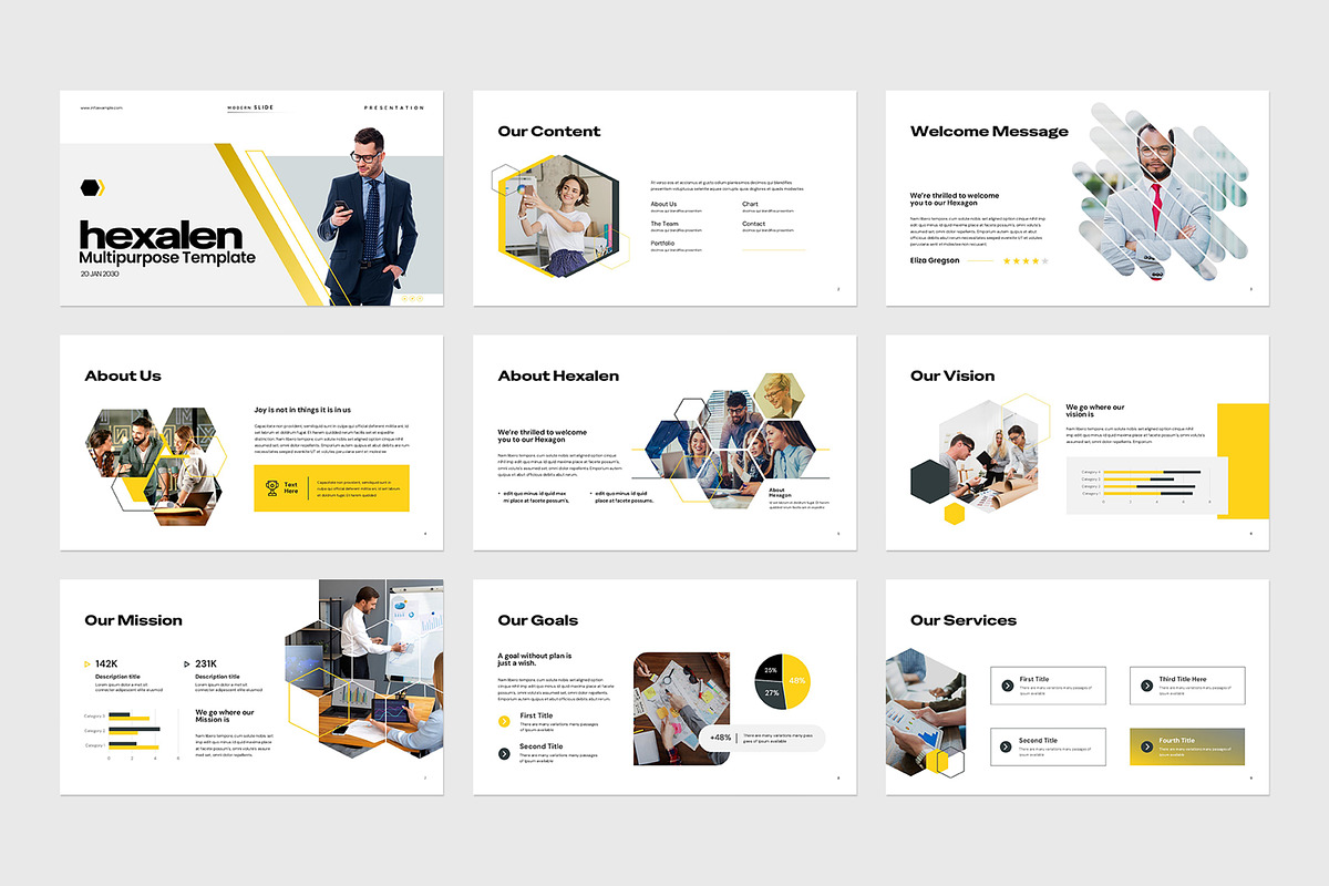 Hexalen Presentation Template, a Presentation Template by evgenystudio (Photo 6 of 8)