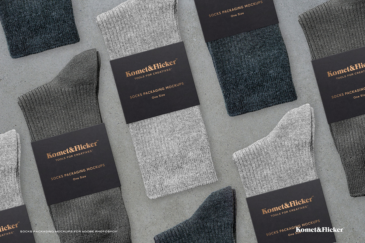 Socks Packaging Mockups, a Shirt Mockup by Komet & Flicker (Photo 7 of 9)