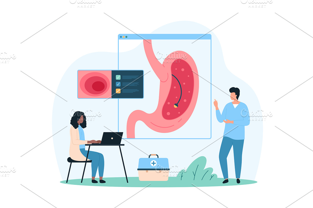 Diagnosis diseases stomach design, a Healthcare Illustration by Flashvector