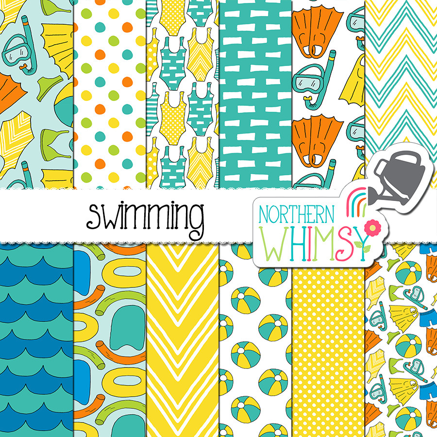 Summer Seamless Patterns: Swimming, a Pattern Graphic by Northern ...
