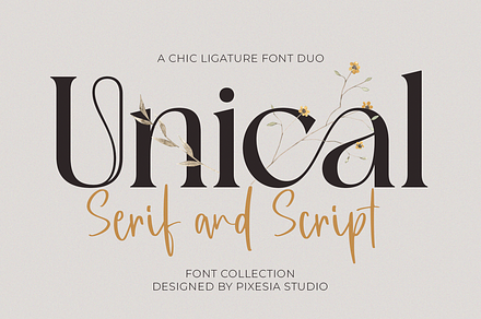 Unical - Modern Luxury Font, a Serif Font by Pixesia Studio