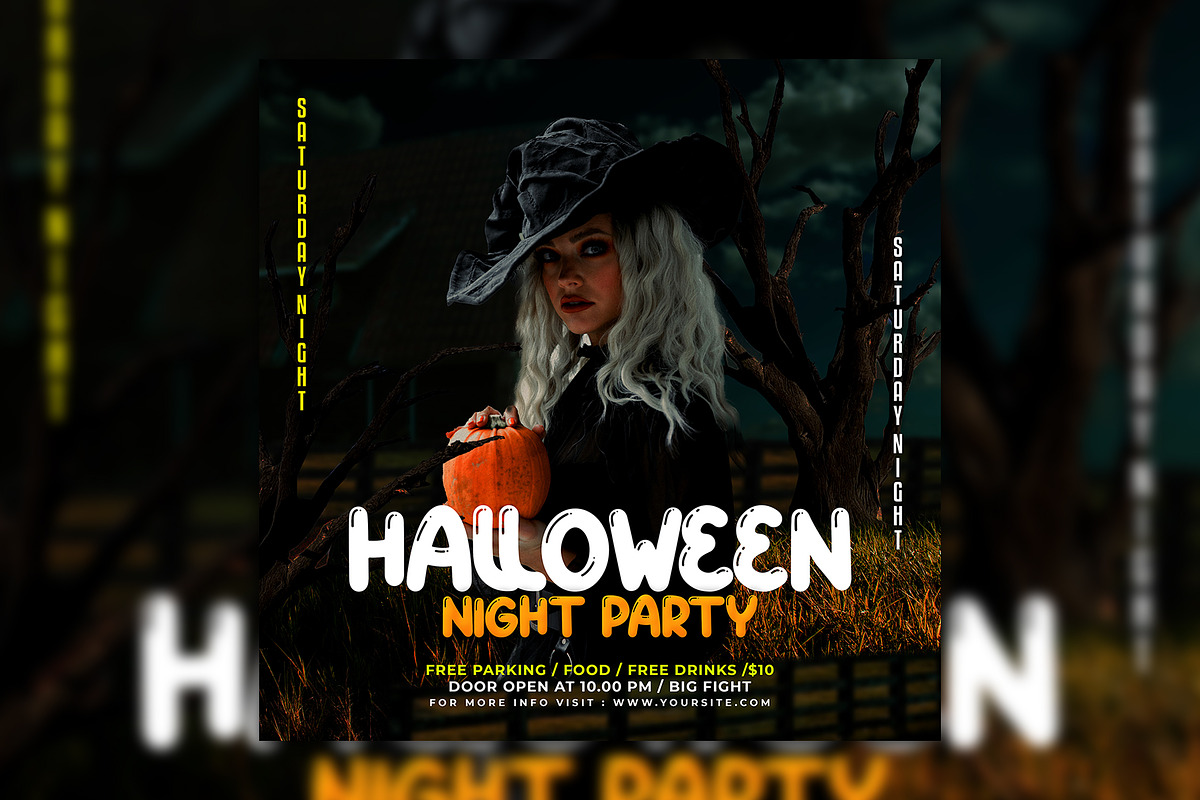 6 Halloween Party Flyer Bundle, a Poster Template by AbcStudio (Photo 3 of 7)