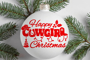 Cowgirl Christmas SVG Printable Cut