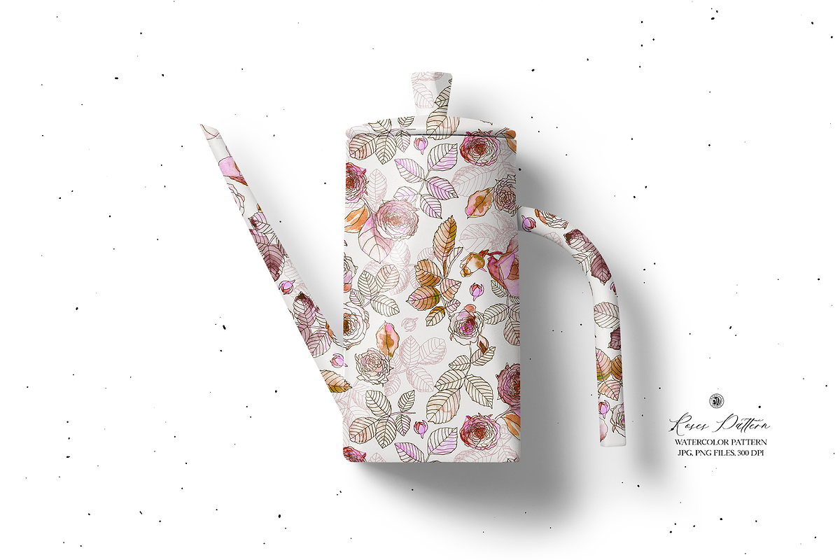 Watercolor Roses Pattern, a Pattern Graphic by Webvilla Studio (Photo 3 of 7)