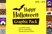 Happy Halloween Graphic Pack, a Decorative Illustration by Greeek (Thumbnail 1 of 3)