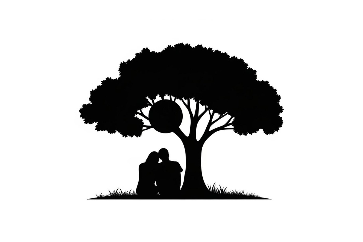Romantic Couple in Nature Silhouette, a Graphic by Artivon (Photo 7 of 13)