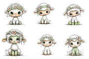 Whimsical Spring Lamb Clipart PNG, an Illustration by CreationArt (Thumbnail 2 of 7)