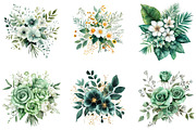 Emerald Flower Bouquet Clipart, an Illustration by DreamArtGraphic (Thumbnail 3 of 4)
