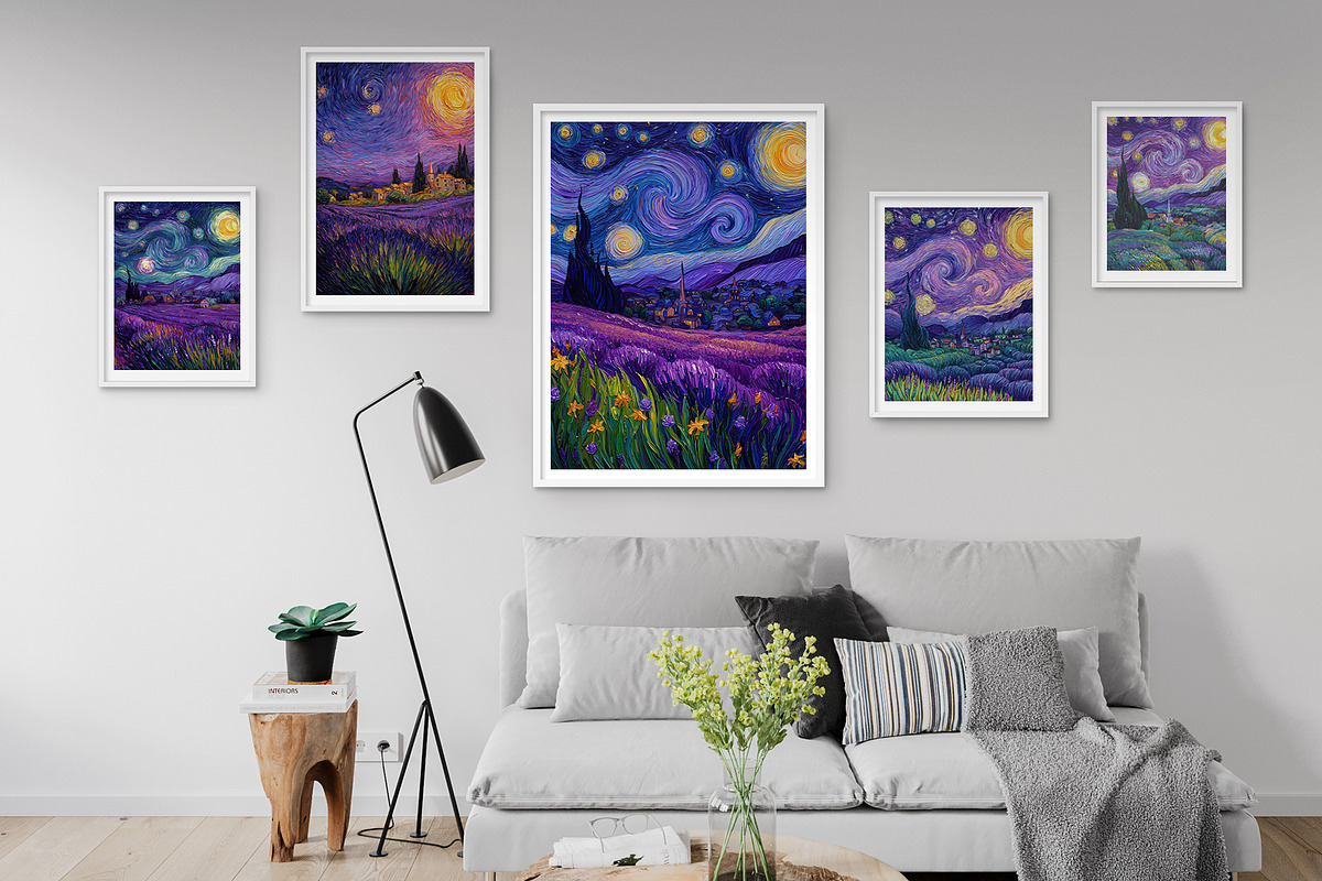 Starry Lavender Field Illustration, a Decorative Illustration by Housui Patterns (Photo 8 of 12)