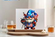Watercolor 4th Of July Gnomes Clipar, an Illustration by SVGArt (Thumbnail 6 of 9)