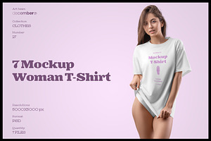 7 Mockups Woman T-Shirt Oversize