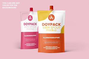 Doypack Pouch With Spout Mockup