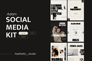 ADAM - Instagram Template Kit, a Templates & Theme by AESTETHIC_STUDIO