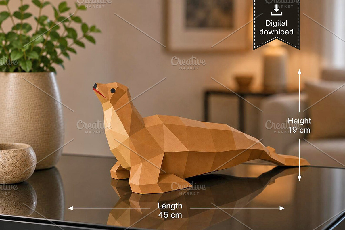 Sea Lion - 3d papercraft, a Card Template by PAPER amaze (Photo 2 of 5)