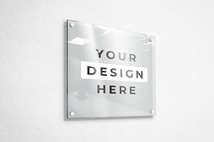 Glass Panel Sign Mockup