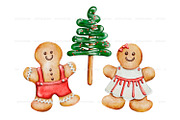 Watercolor christmas sweets clipart, a Decorative Illustration by ArtfulStudio (Thumbnail 9 of 10)