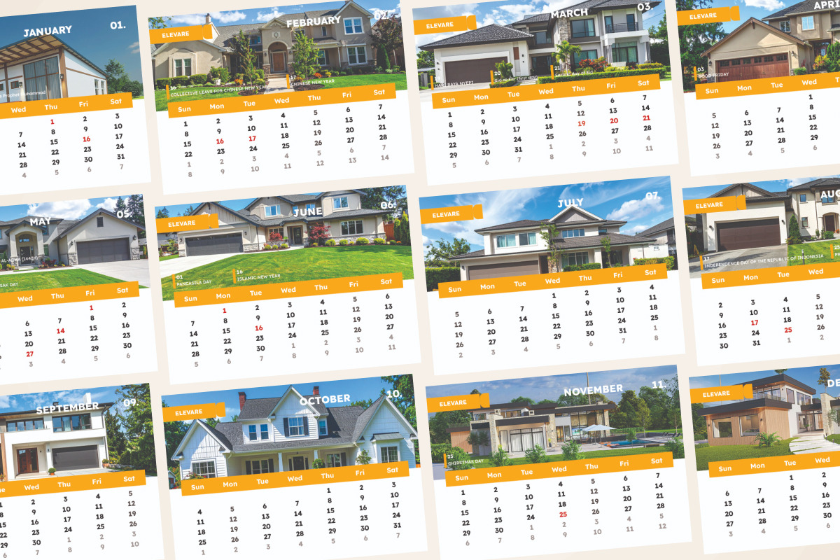 Modern Property Desk Calendar 2026, a Stationery Template by twinstd (Photo 5 of 5)