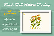 Plank Wall Picture Mockup, a Print Template by Frisk Shop (Thumbnail 1 of 4)