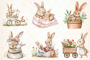 Boho Bunny Clipart, an Illustration by DreamCafeArt (Thumbnail 3 of 8)