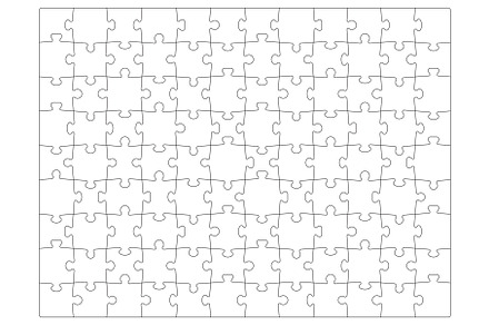 Jigsaw puzzle grid, pieces, an Illustration by Vector Tradition