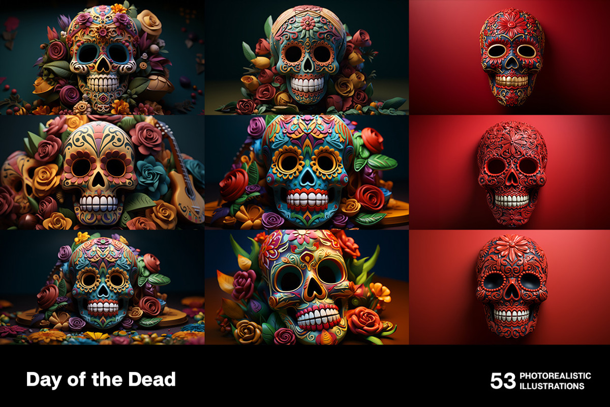 Day of the Dead. 53 images, a Seasonal Illustration by Handmadefont (Photo 10 of 12)