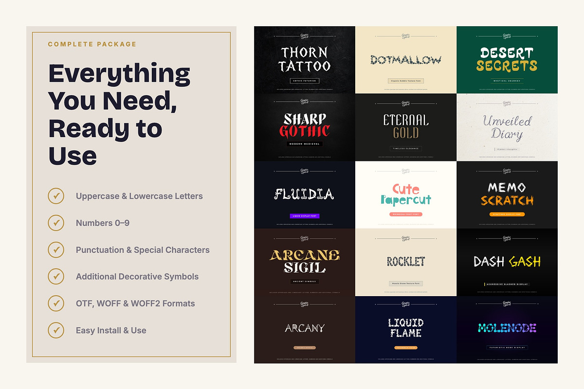 Decorative Fonts Bundle II 36 in 1, a Handwritten Font by Graphic Spirit (Photo 7 of 8)