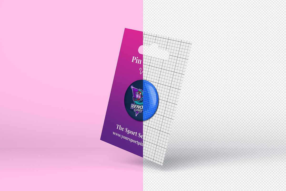 Pin Button Mockup - 8 Views, an Advertising Mockup by Illusiongraphic (Photo 13 of 23)