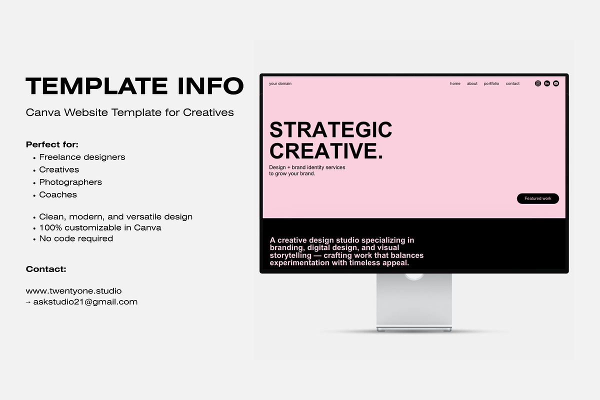 Portoflio Canva Website Template, a Websites & App Template by STUDIO TWENTYONE (Photo 4 of 4)