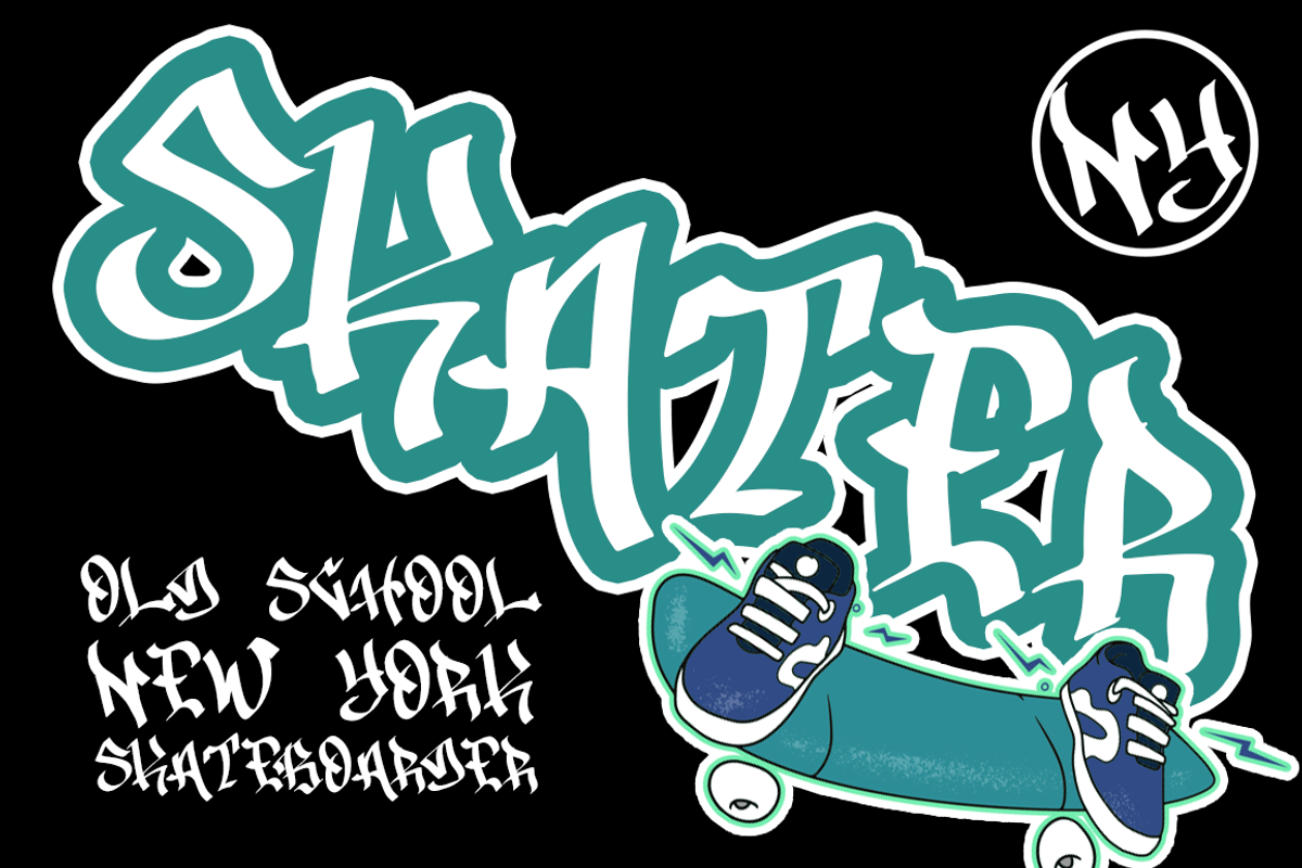 Drone Spray a Funky Graffiti Style, a Blackletter Font by Haksen (Photo 5 of 8)