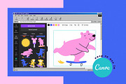Cool Kid: 90s Graphic & Pattern Set, an Animal Illustration by AlekseliArt (Thumbnail 6 of 13)