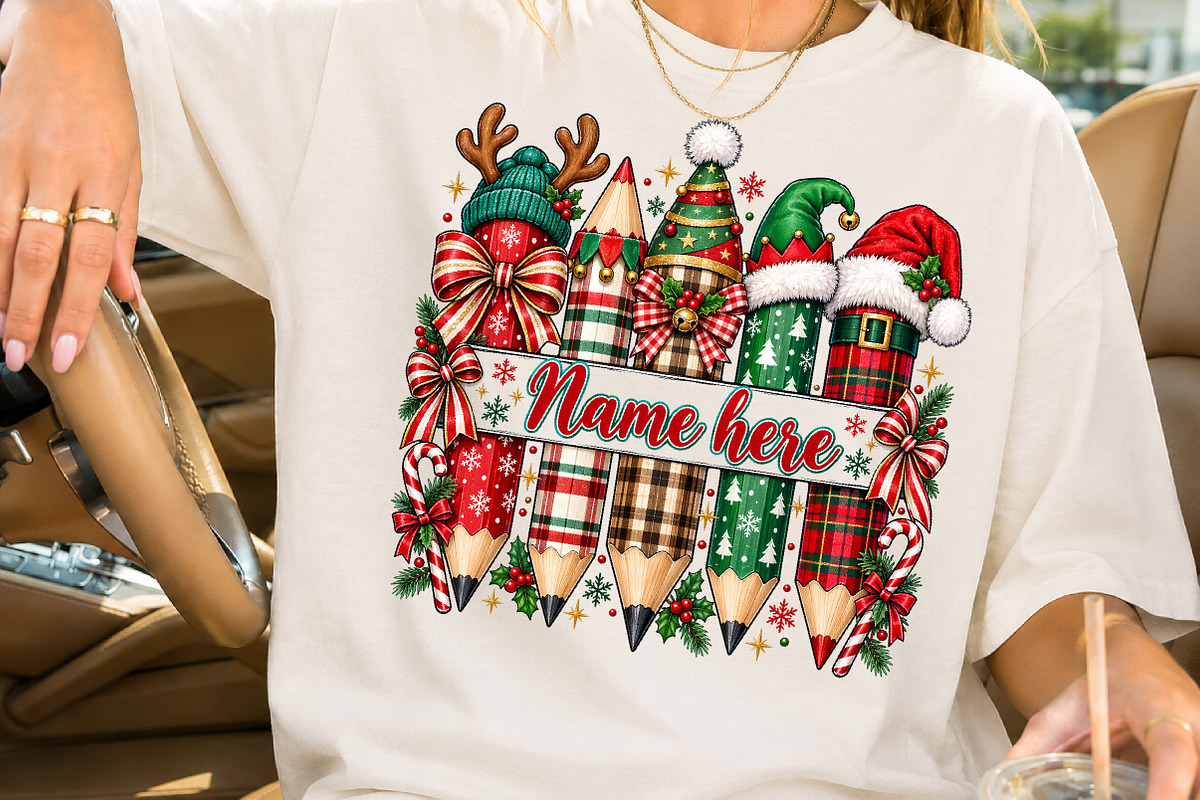 Custom Christmas Teacher Pencils PNG, a Seasonal Illustration by Rose Art (Photo 2 of 4)