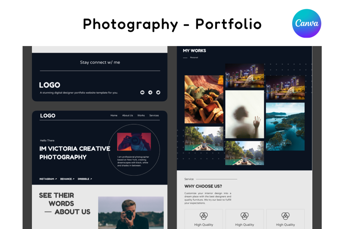 Canva Website Template - Photography, a Landing Page Template by Zannen Design (Photo 3 of 3)