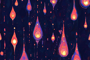 Seamless vibrant abstract pattern featuring colorful teardrop shapes in shades, a Pattern Graphic by Textures & Backgrounds