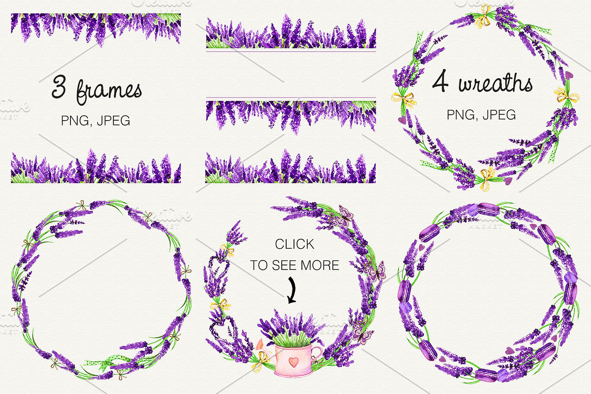Watercolor Provence Collection, a Decorative Illustration by Olga Alexeenko (Photo 4 of 5)
