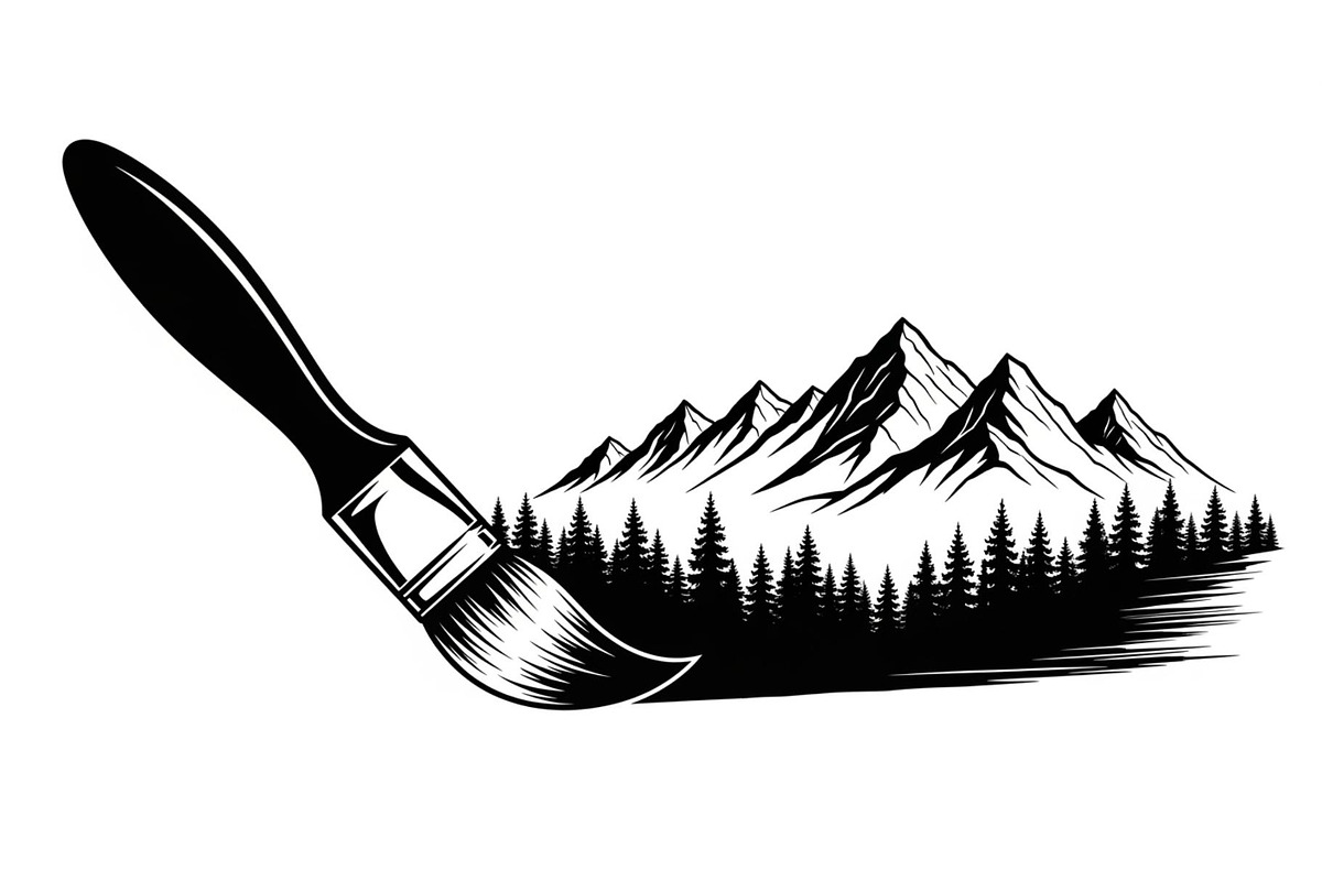 Nature Landscape Paintbrush Design B, an Illustration by Designs_River (Photo 10 of 31)