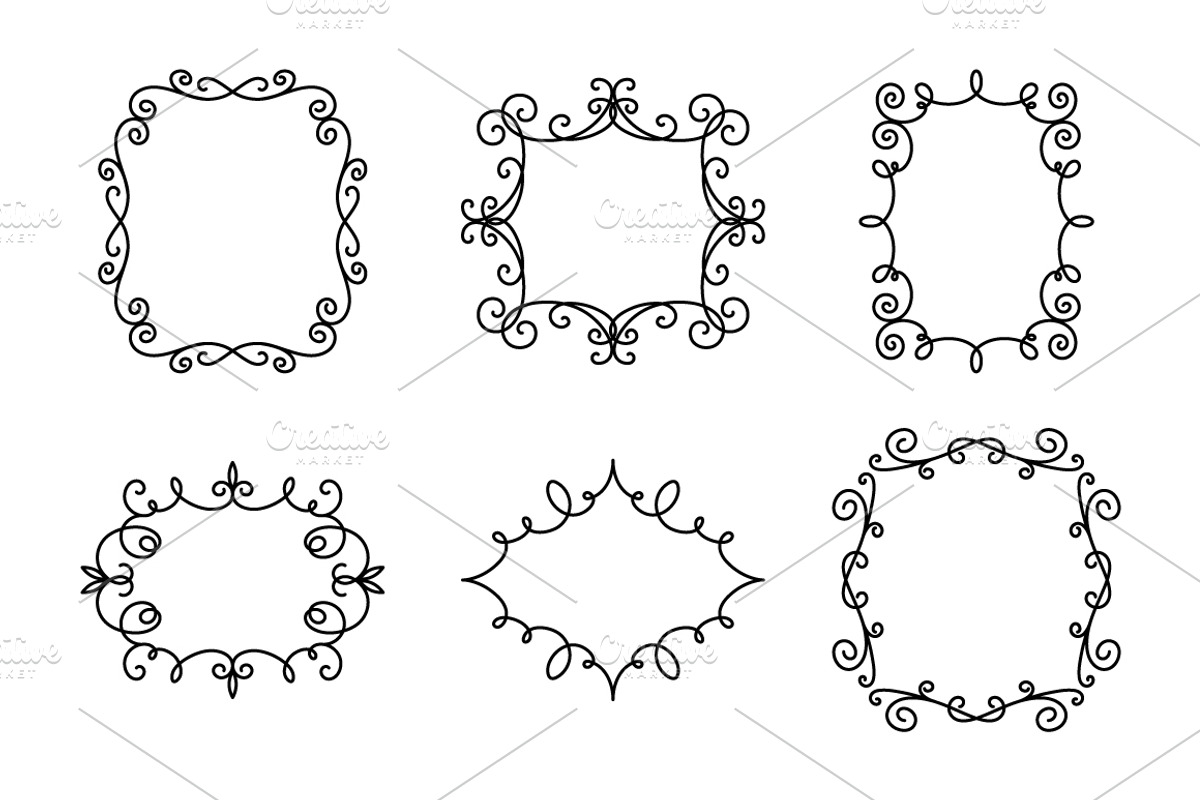 Vector Decorative Linear Frames., an Object Graphic by Gomolach