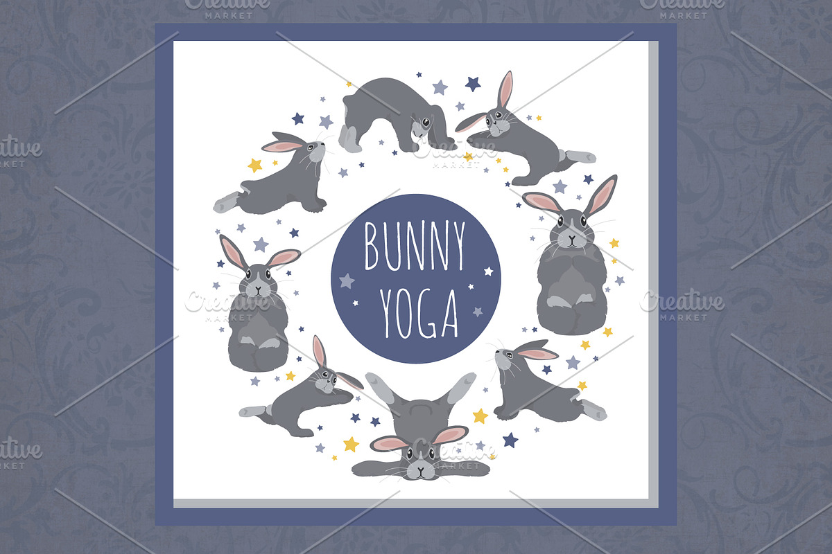Bunny yoga, an Animal Illustration by pet design shop (Photo 3 of 4)