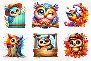 Funny Owl Peeking Clipart, an Animal Illustration by RobertsArt (Thumbnail 3 of 7)
